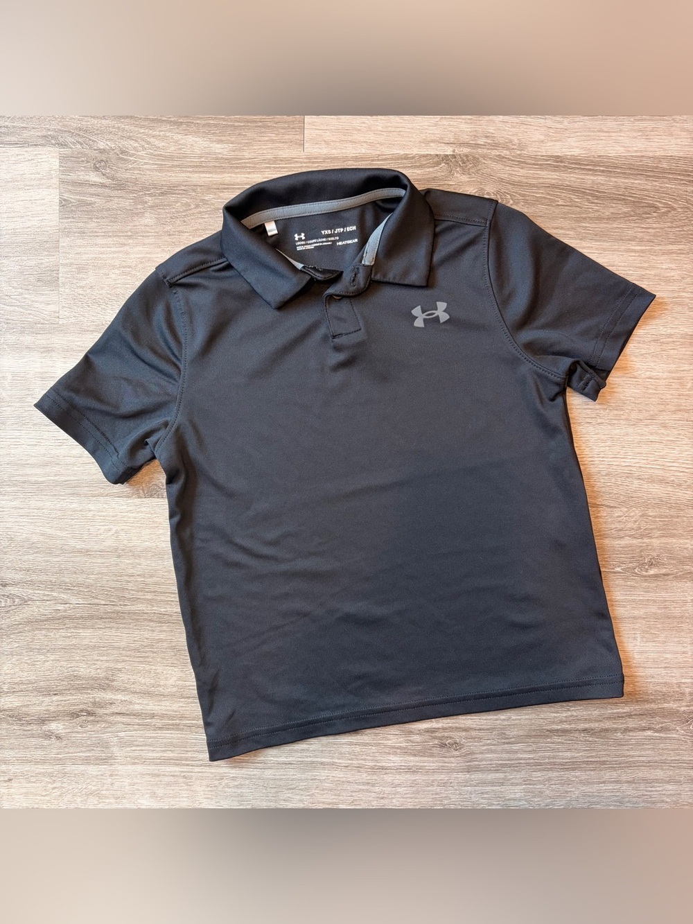 Under Armour little boys black polo shirt